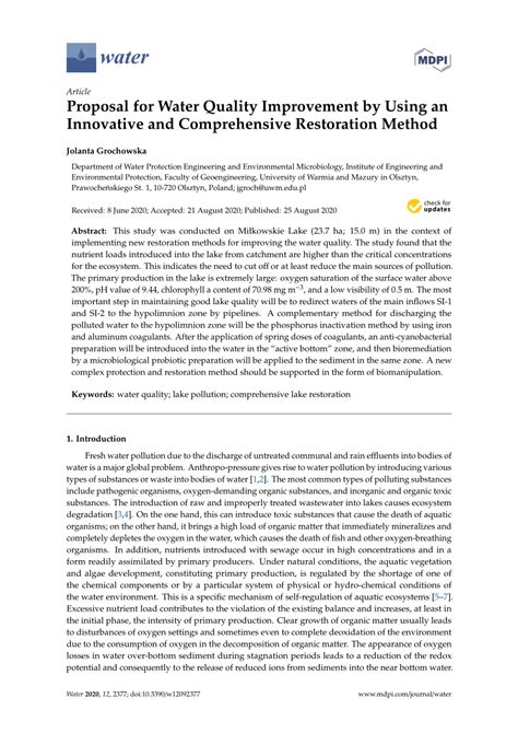 water quality research projects